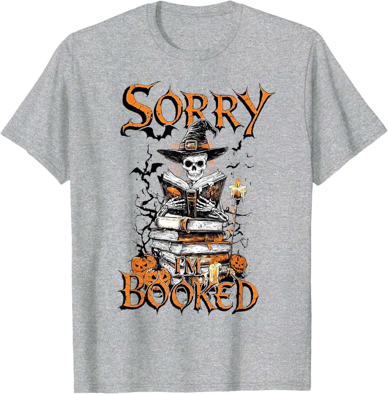 Funny Sorry I'm Booked Bookworm Ghost Halloween T-Shirt for Book Lovers - 15