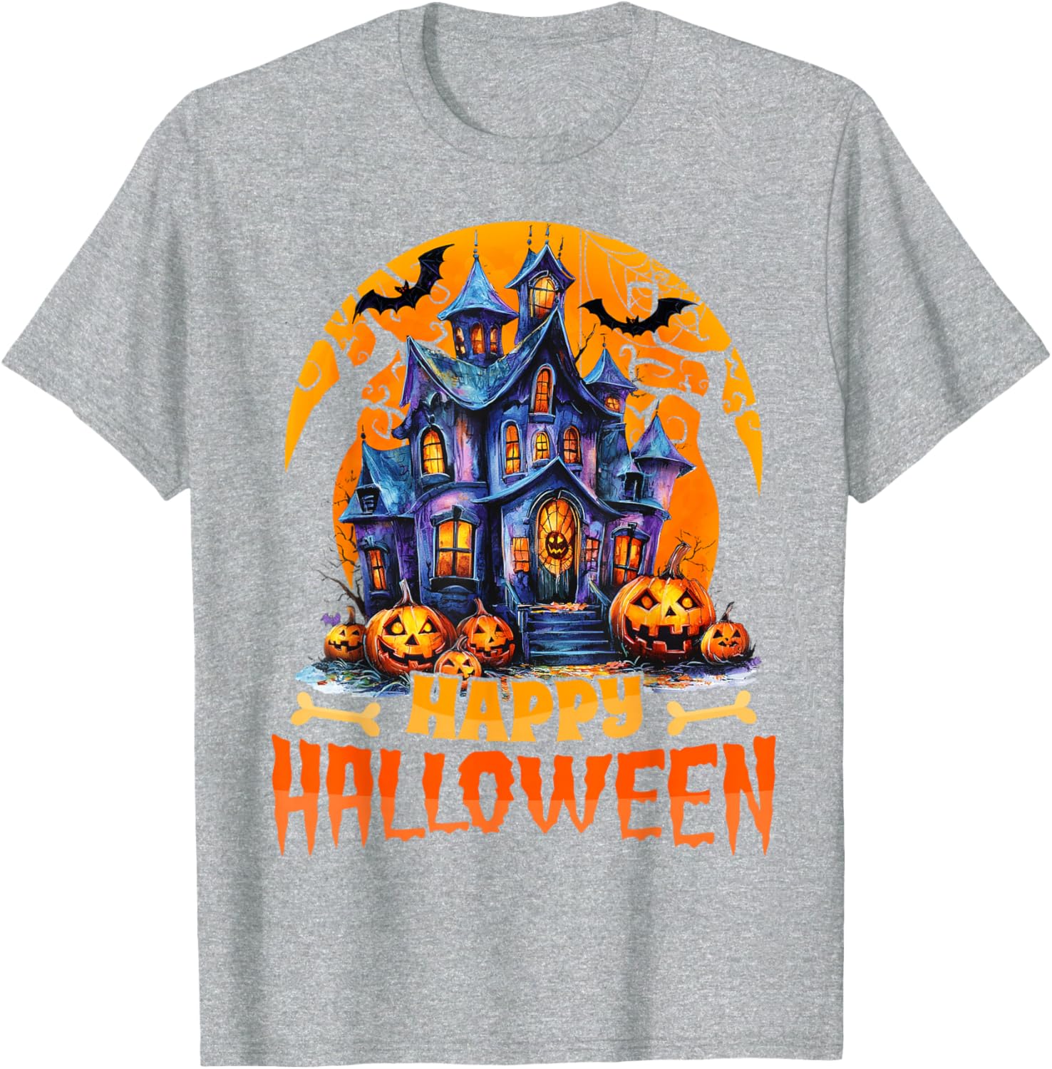 Happy Halloween Haunted House T-Shirt for Men and Women Costume Fun - 17