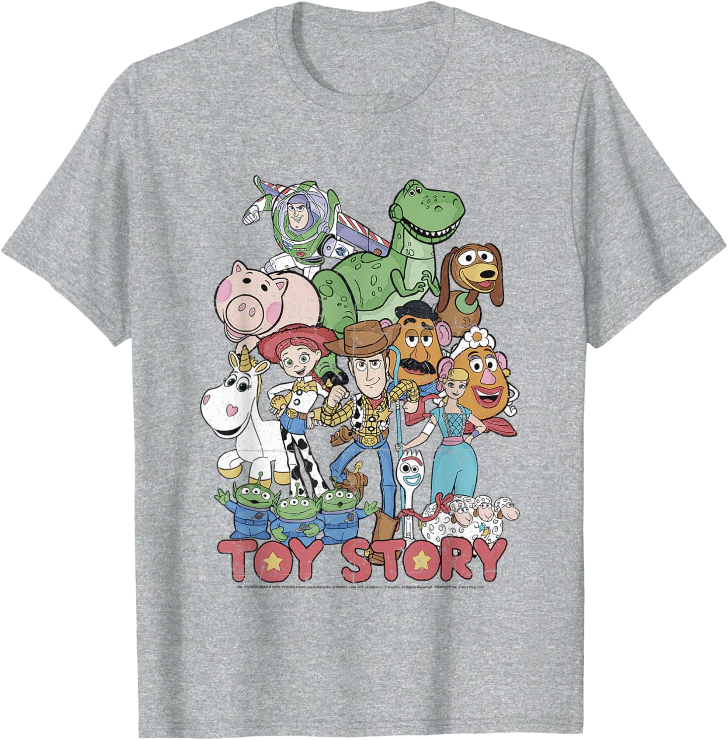 Disney Pixar Toy Story All Stars Distressed Graphic T-Shirt for Fans - 15