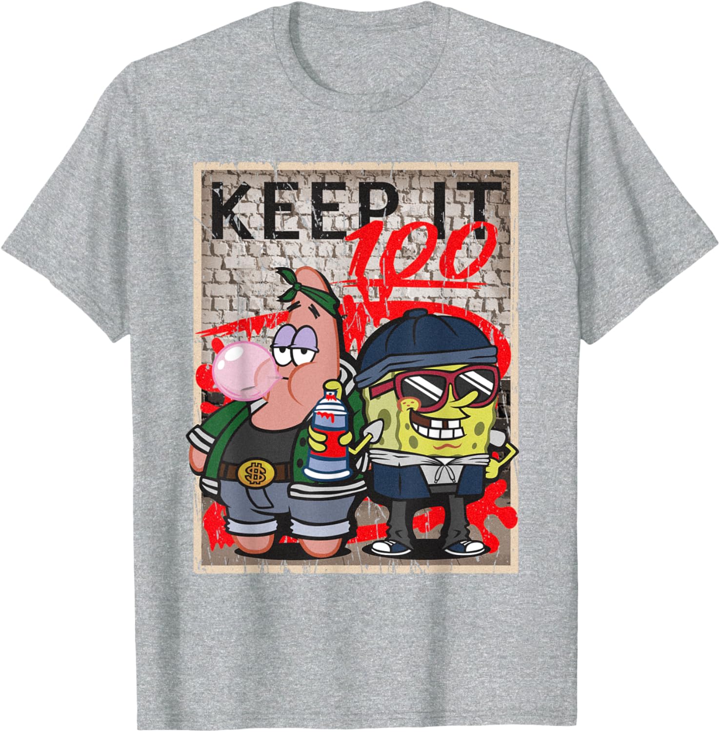 Mademark x SpongeBob SquarePants Hip Hop Graffiti T-Shirt for Fans - 18
