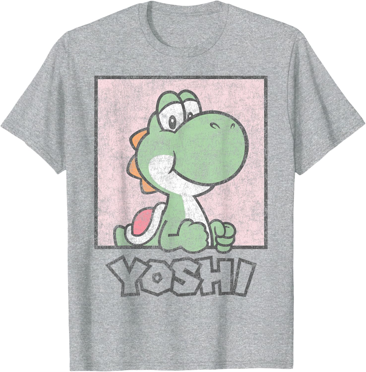 Super Mario Yoshi Pastel Pink Portrait T-Shirt for Fun Casual Style - 4